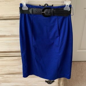 Blue pencil skirt